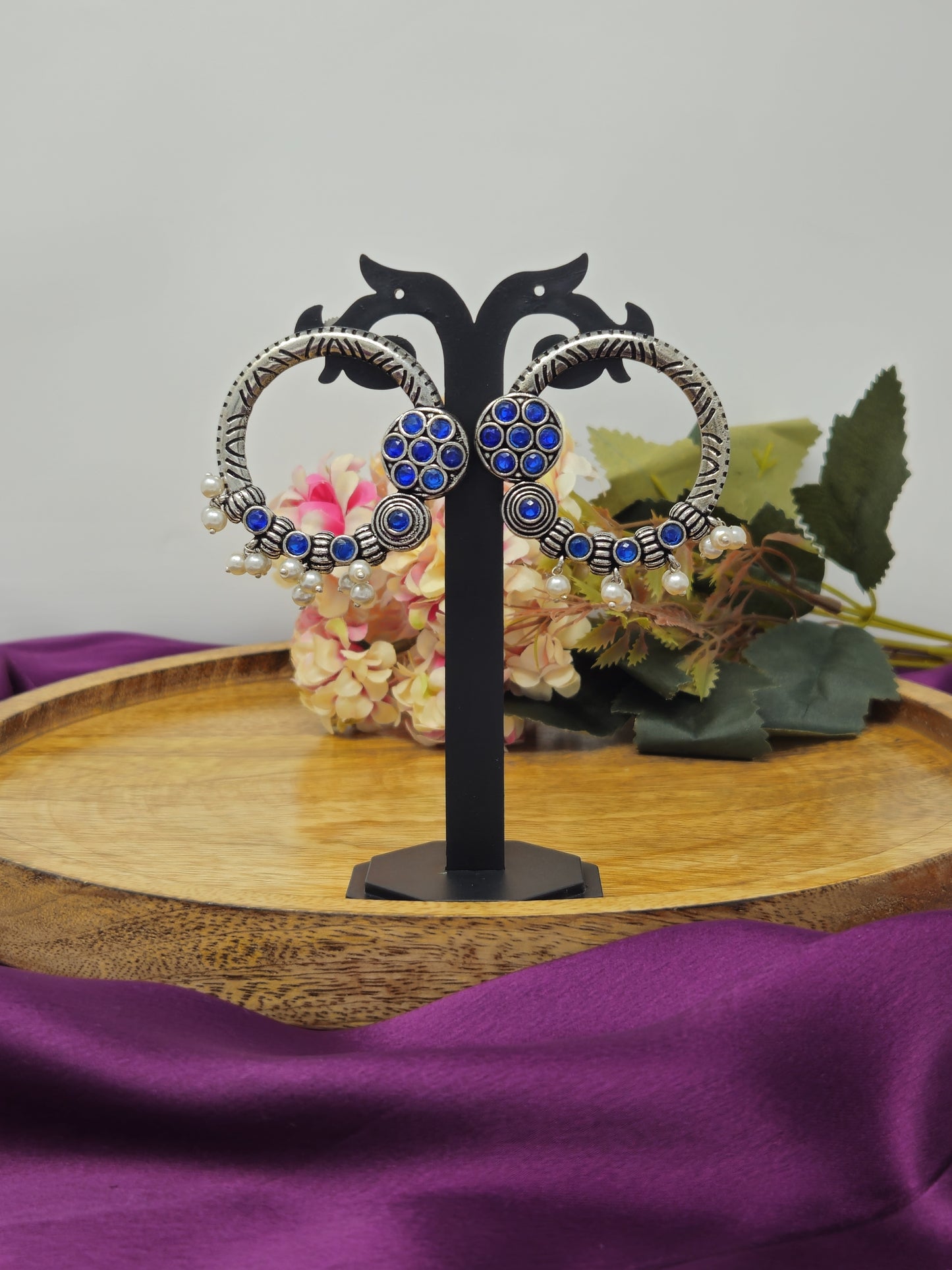 Antique Silver Hoop Earrings