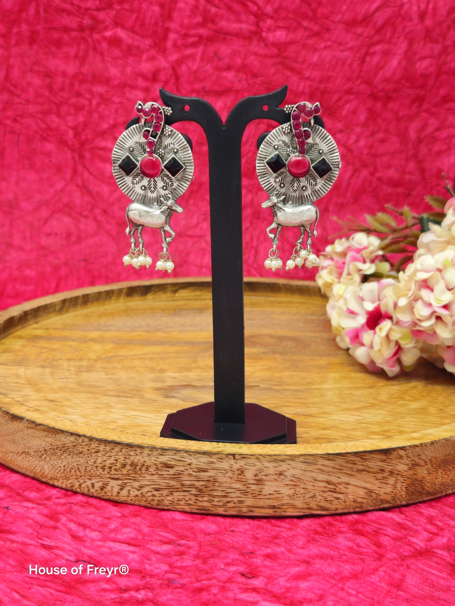 Nandi Design Oxidized Silver Earrings