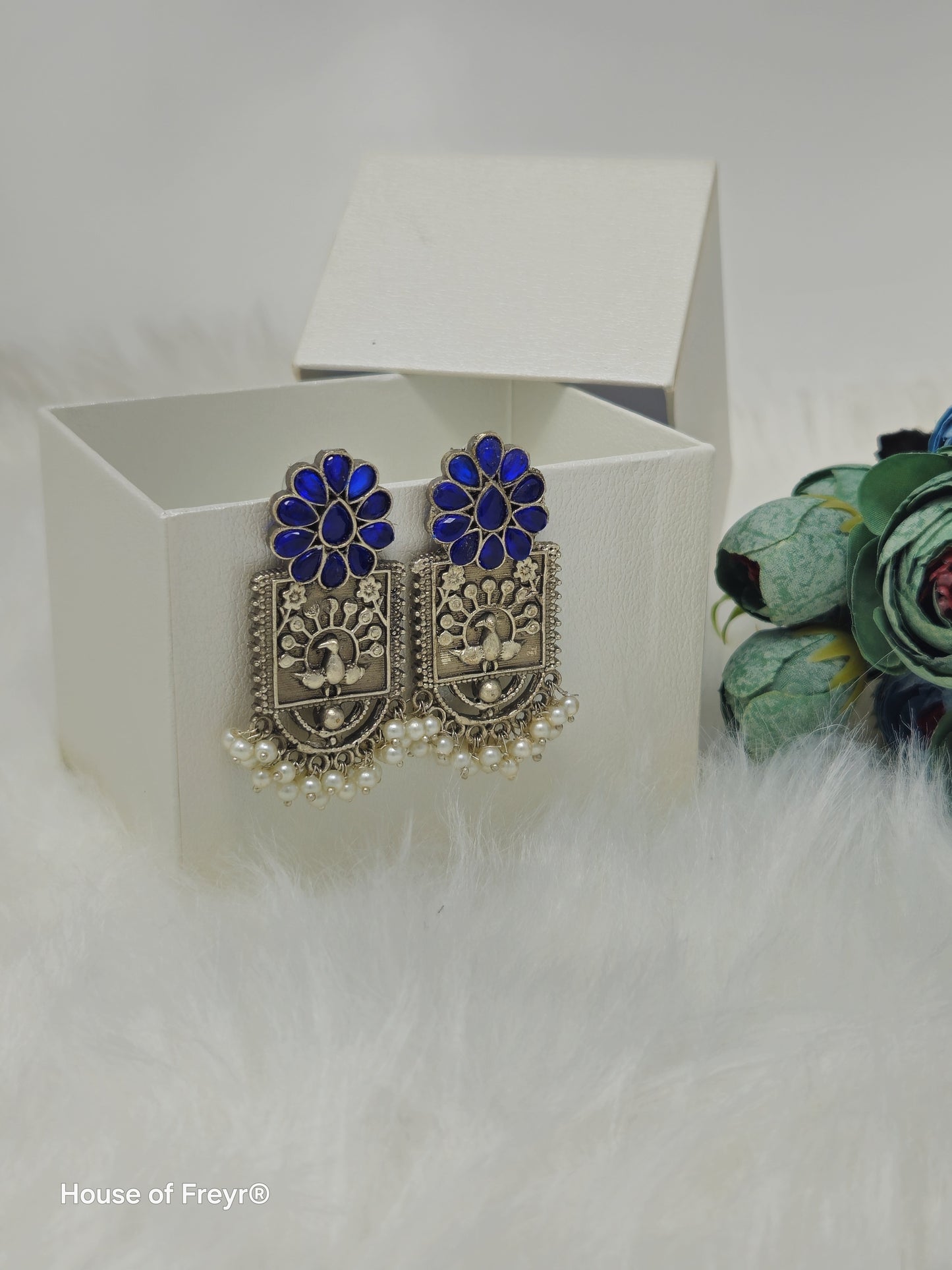 Antique Silver Finish Dangler Earrings