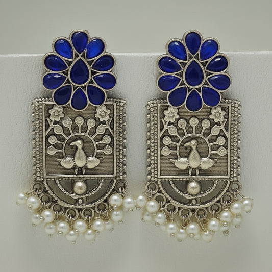 Antique Silver Finish Dangler Earrings