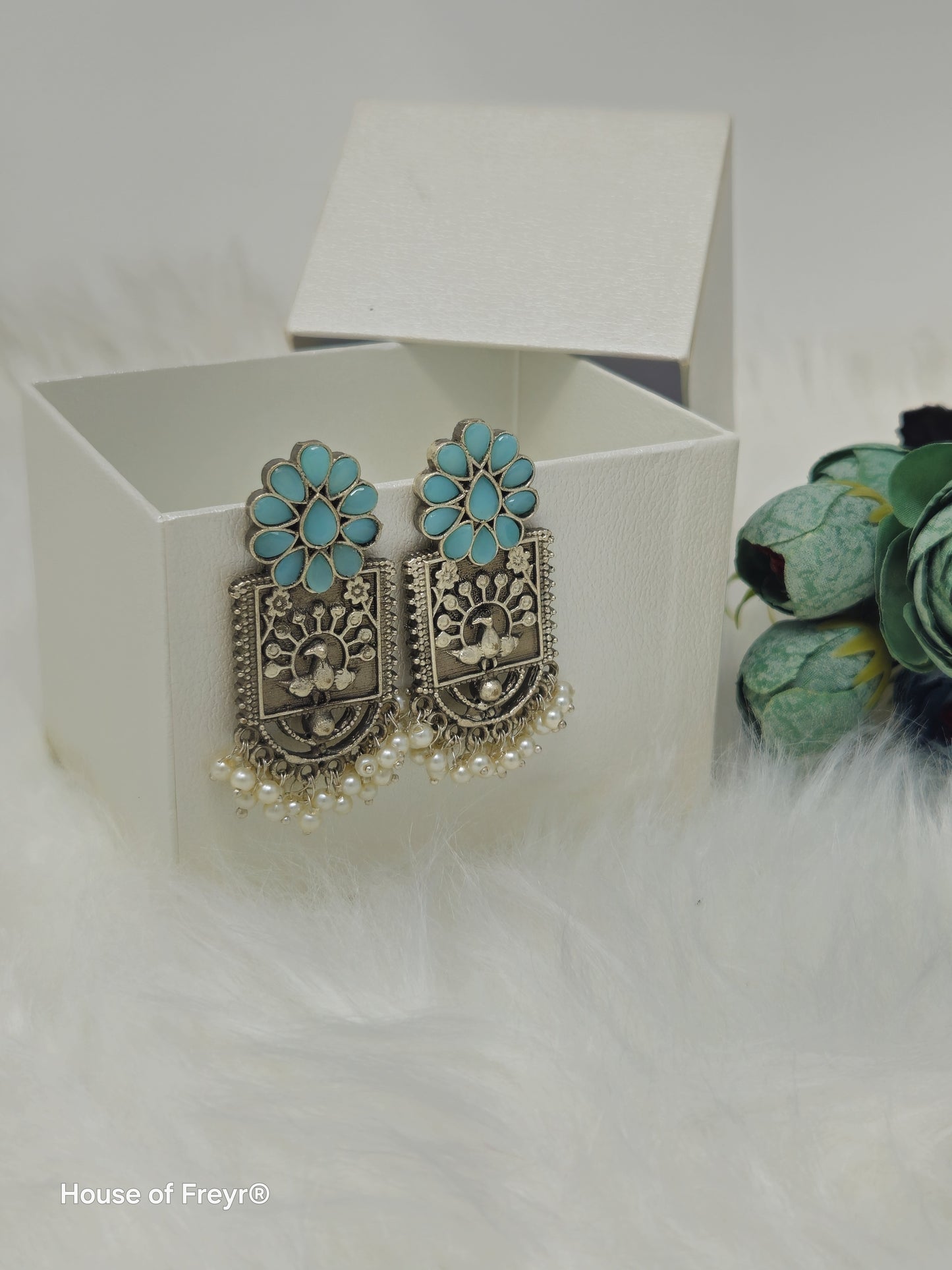 Antique Silver Finish Dangler Earrings