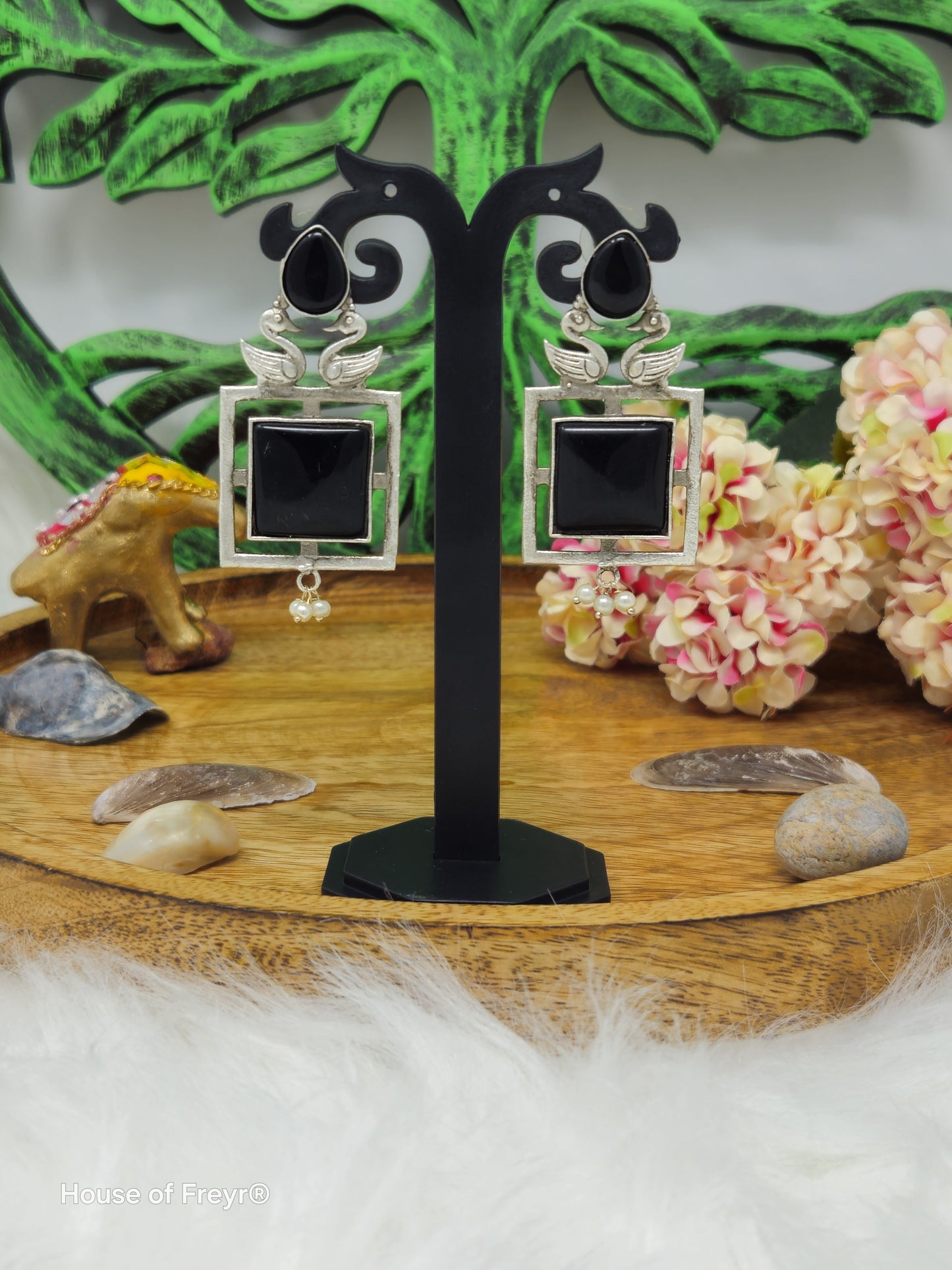 Square Shape Dangler Earrings