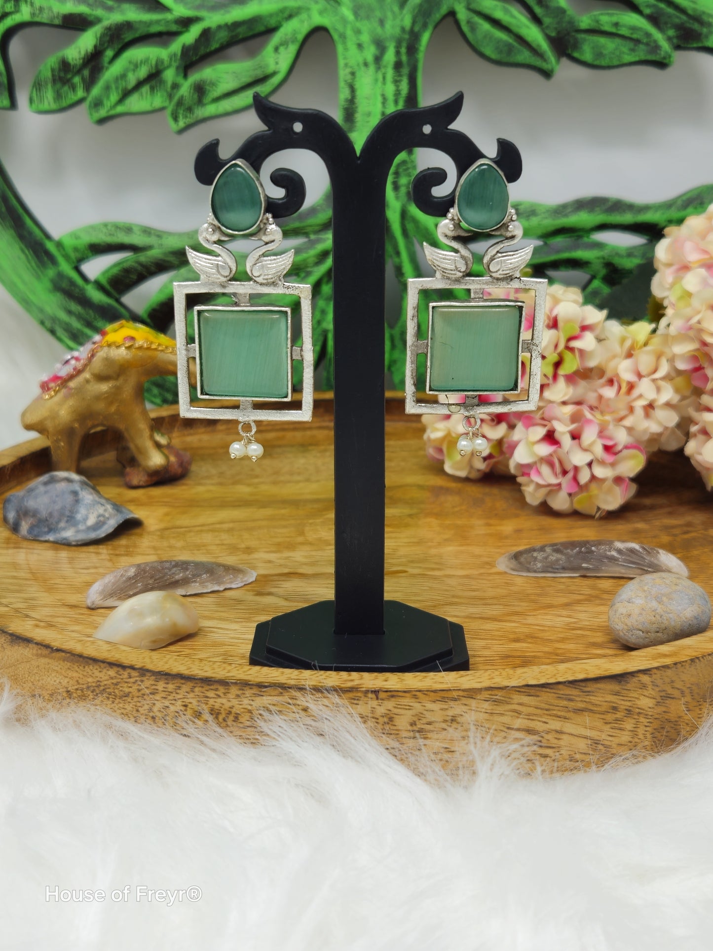 Square Shape Dangler Earrings