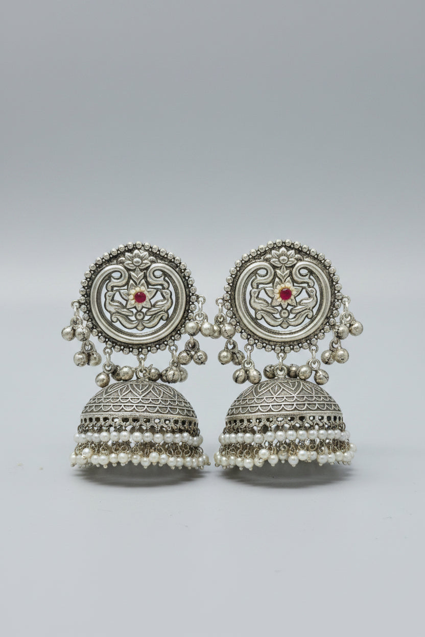 Traditional Thappa Work Jhumka Earrings