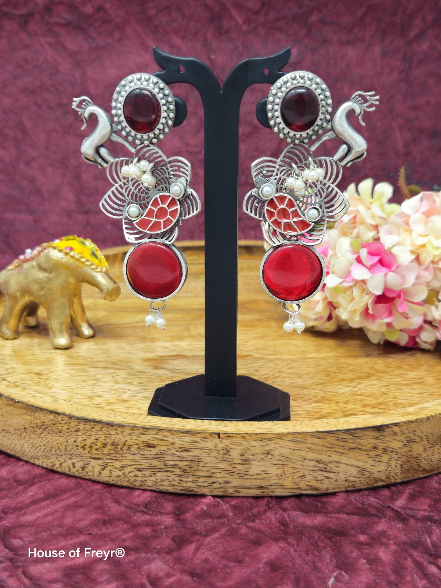Meenakari Oxidized Earring