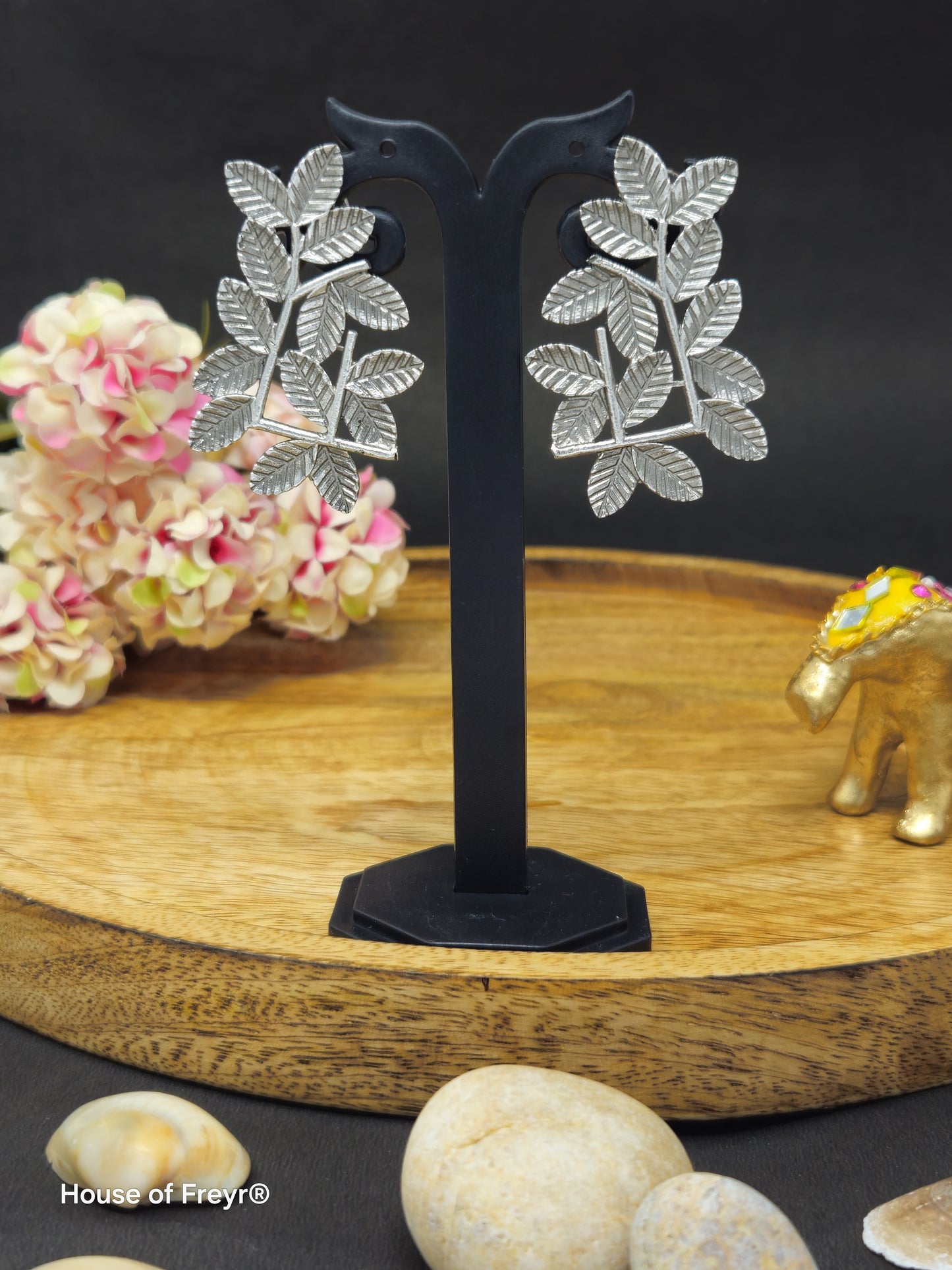 Silver Leaf Dangler Earrings