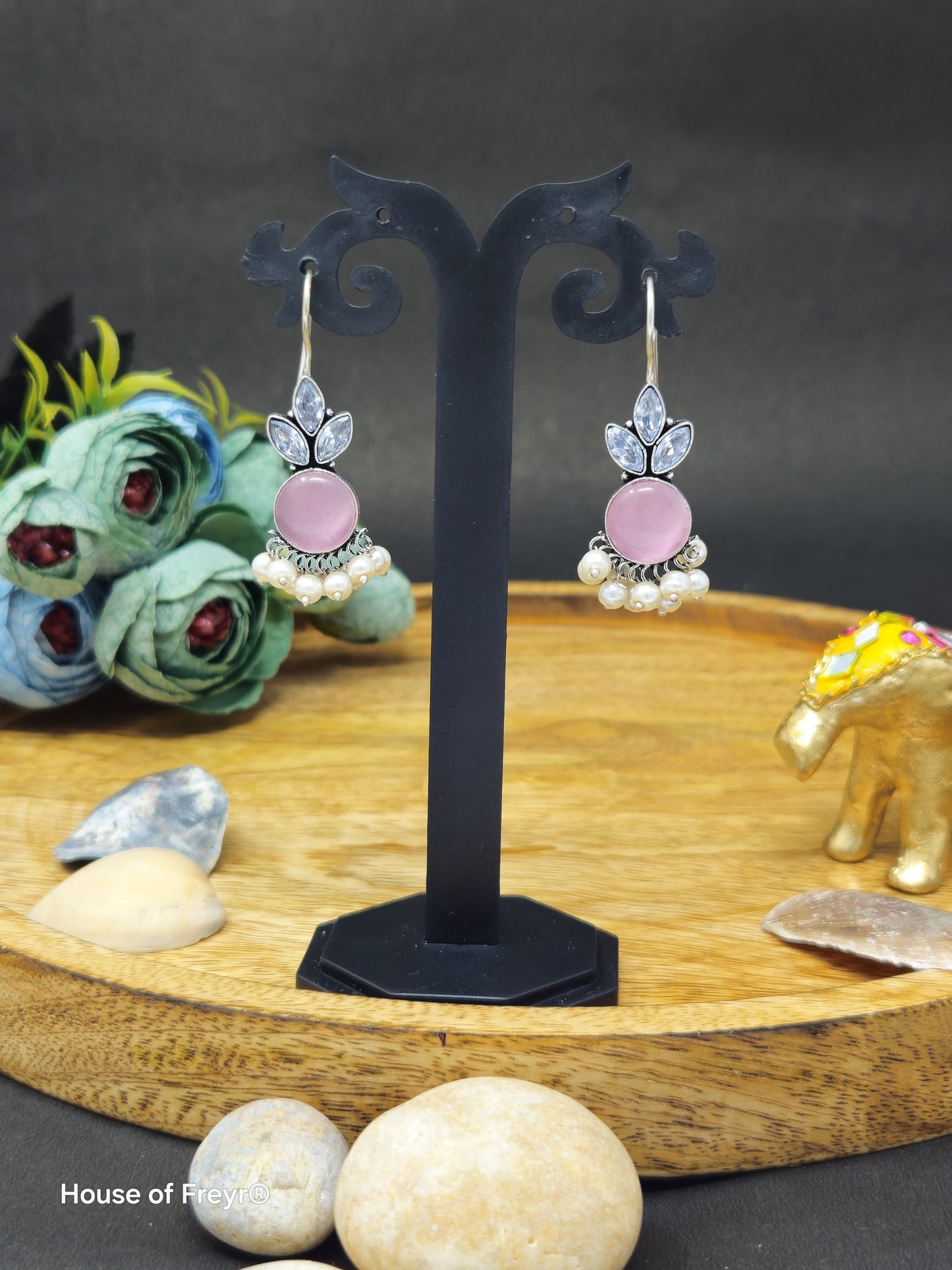 Oxidized Silver Hook Earrings