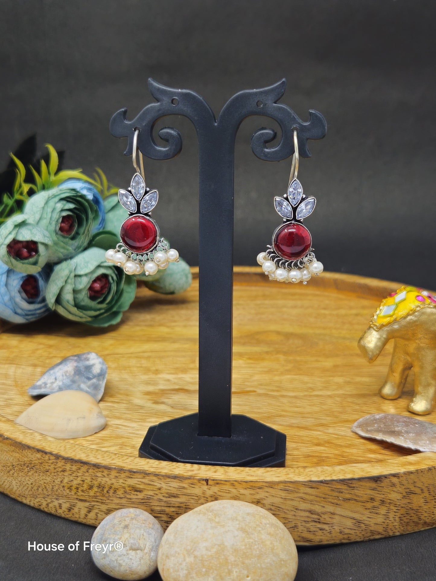 Oxidized Silver Hook Earrings