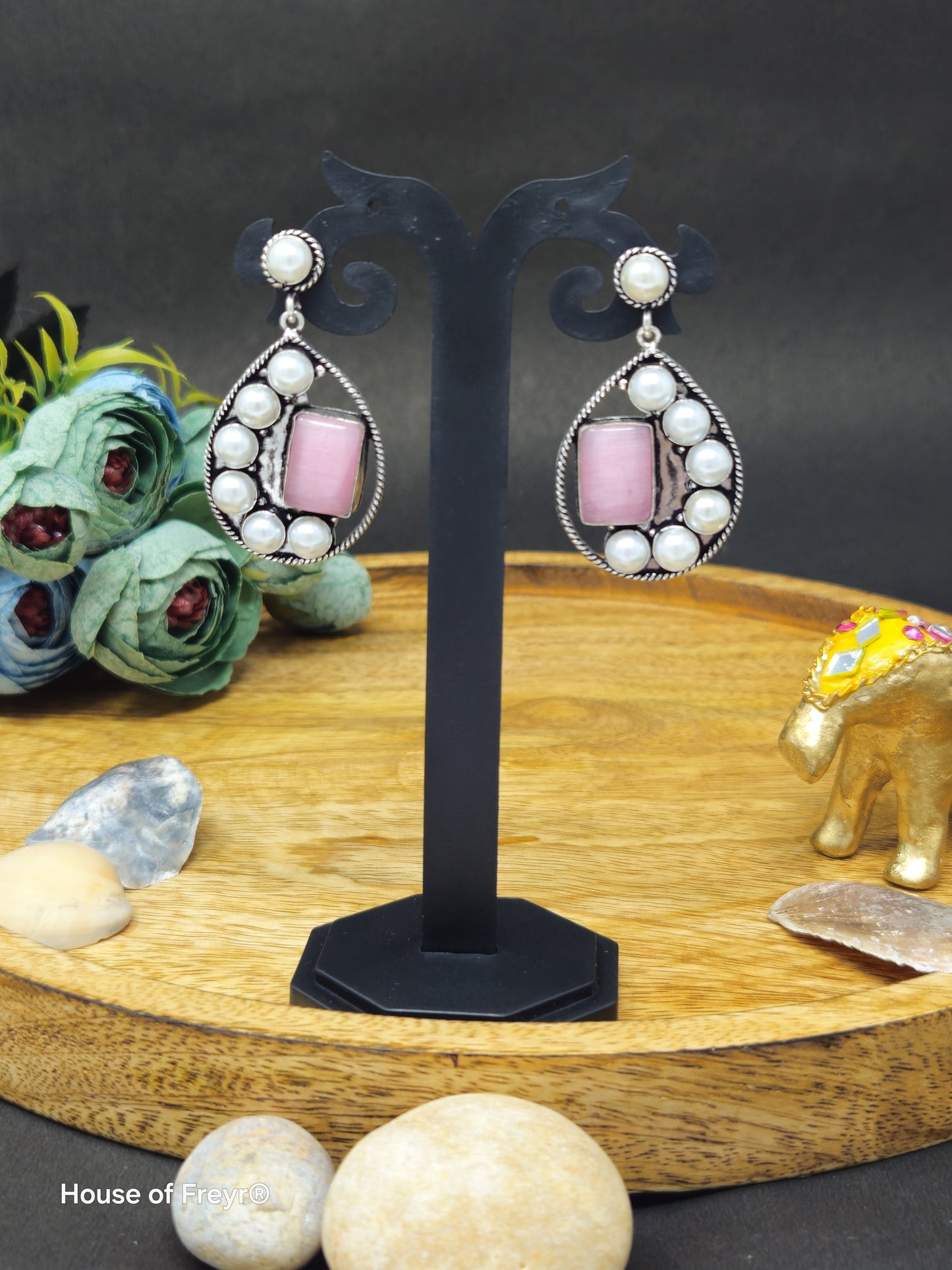 Pearl Embellished Teardrop Earrings