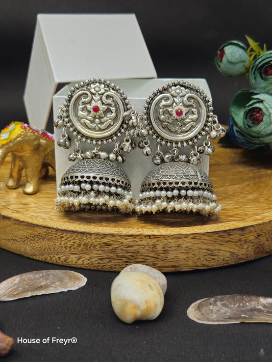 Traditional Thappa Work Jhumka Earrings