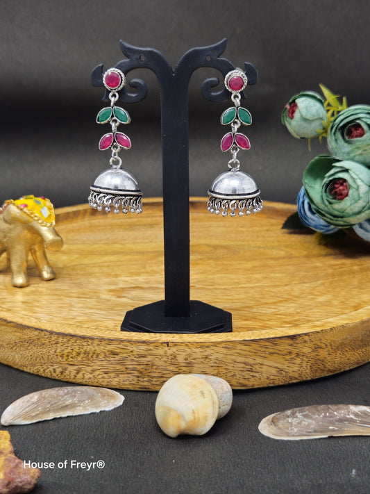 Silver Dome Jhumki Danglers
