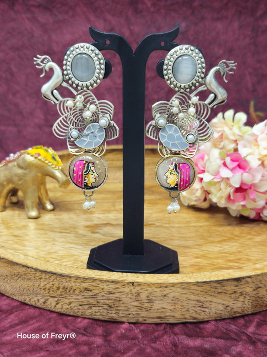 Meenakari Oxidized Earring