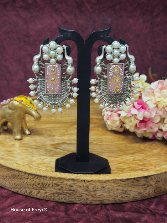 Pearl Embellished Dangler Earrings