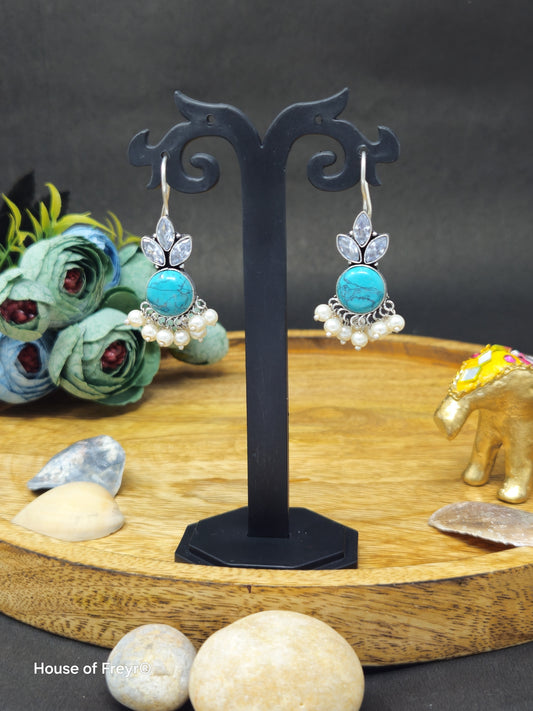 Oxidized Silver Hook Earrings