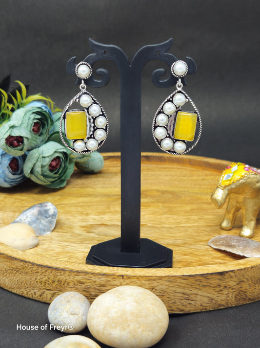 Pearl Embellished Teardrop Earrings