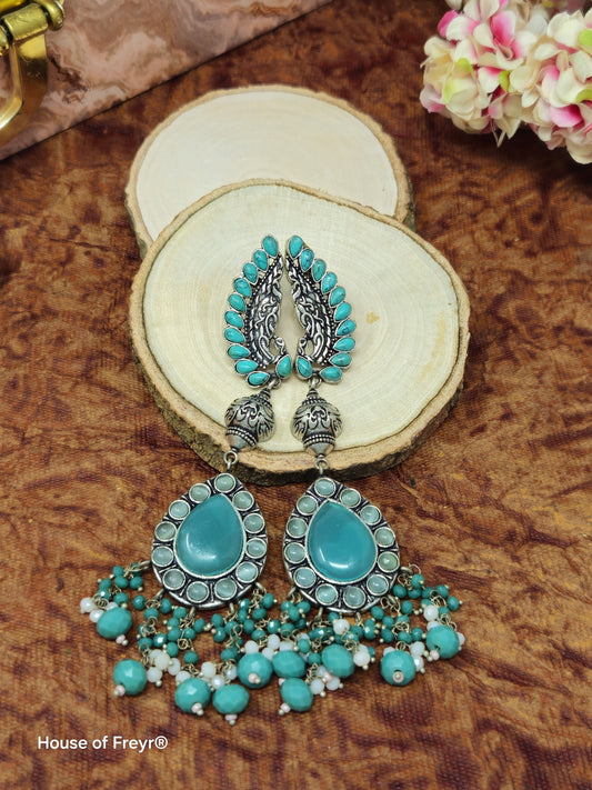 Antique Silver-Plated Dangler Earrings