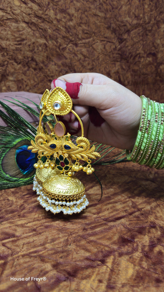 Traditional Golden Jhumka Earrings